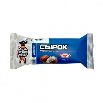 Глазированный творожный сырок с кокосом